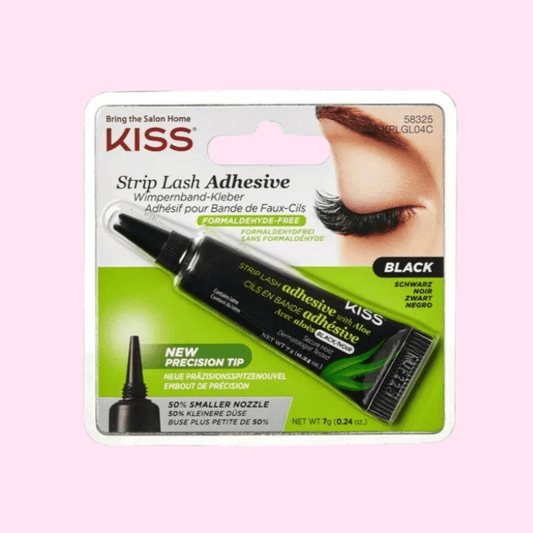 Kiss: Strip Eye Lash Adhesive - Black with Aloe - Kiss - The Hair Drop