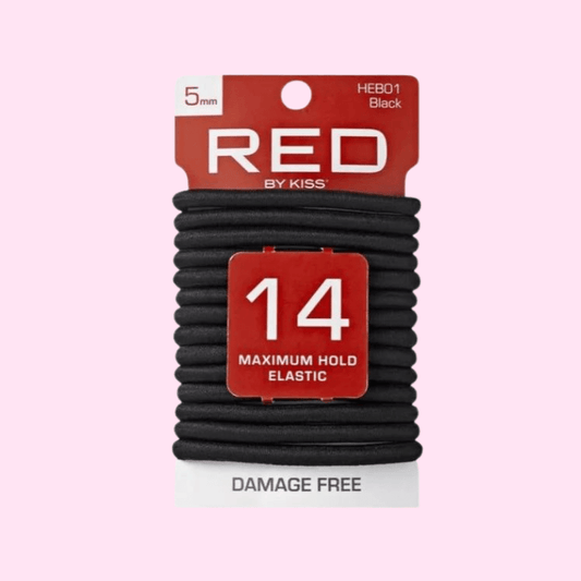 RED By Kiss: 14pc Max Hold Elastic - Black 5mm - RED By Kiss - The Hair Drop