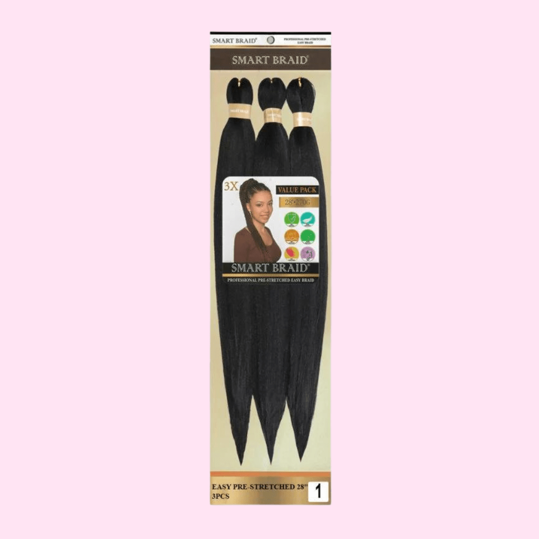 Smart Braid X3 28" - Pre - Stretched (available in colours #1, #1B, and #2) - Smart Braid - The Hair Drop